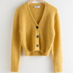 Other stories wool blend cardigan in yellow Small